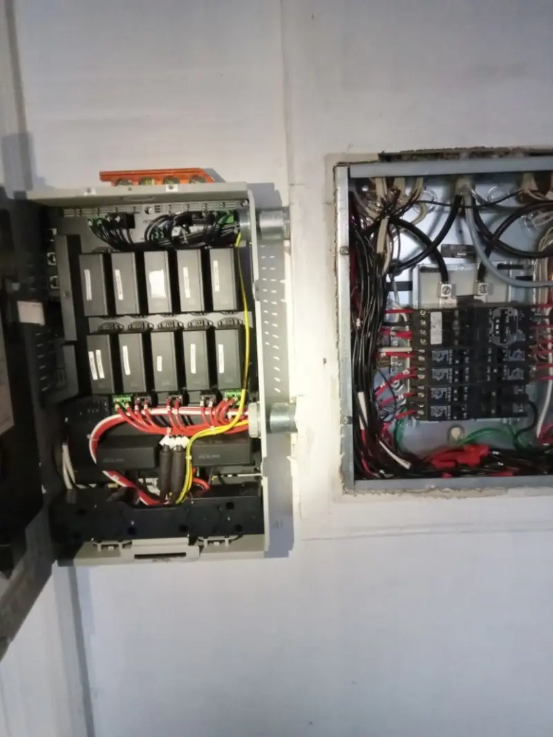 Electrical panel upgrade completed for Security Camera Wiring in Brentwood
